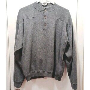 Woolrich Vintage Men's Gray Quarter Button Up Heavyweight Sweater Size Large